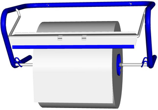 fripa wandhouder voor poetsdoekrollen, metaal, blauw, 500×320×220 mm