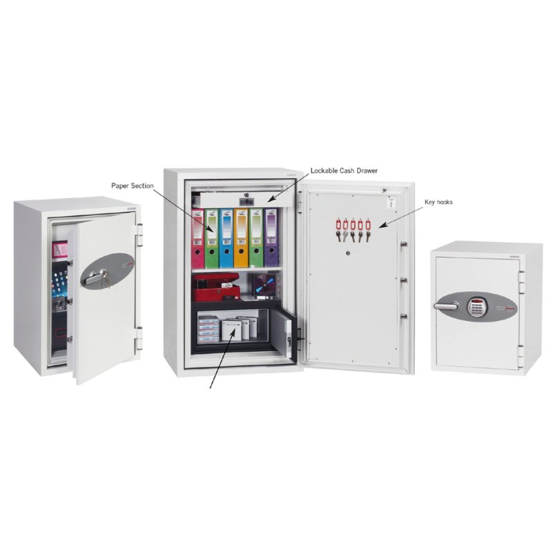 Phoenix coffre-fort ignifuge FIRE FIGHTER FS0444E, serrure électronique à code, 163 litres, blanc signal
