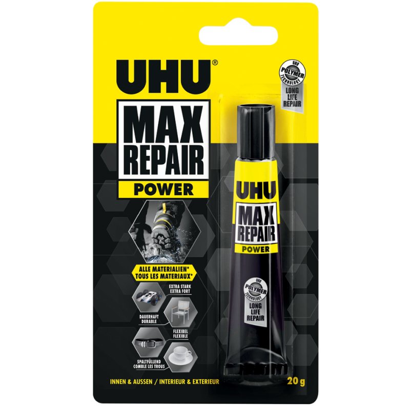 UHU universele lijm Max Repair Power, transparant, 20 g tube