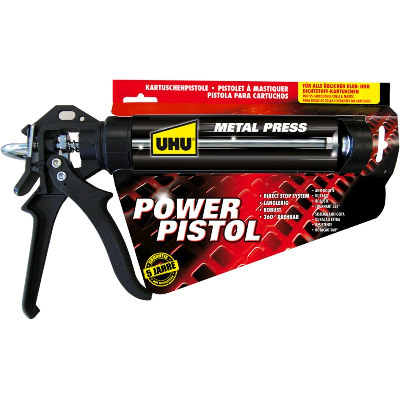 UHU POWER PISTOL caulking gun, black, Direct-Stop system