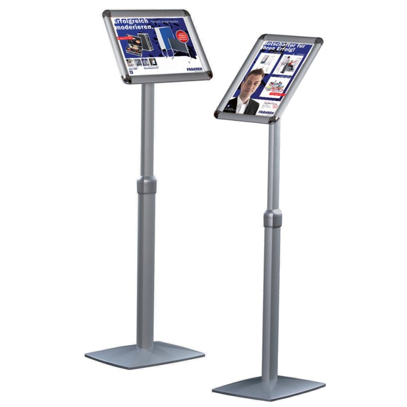 FRANKEN infostandaard Universal, zilver, verstelbaar, aluminium