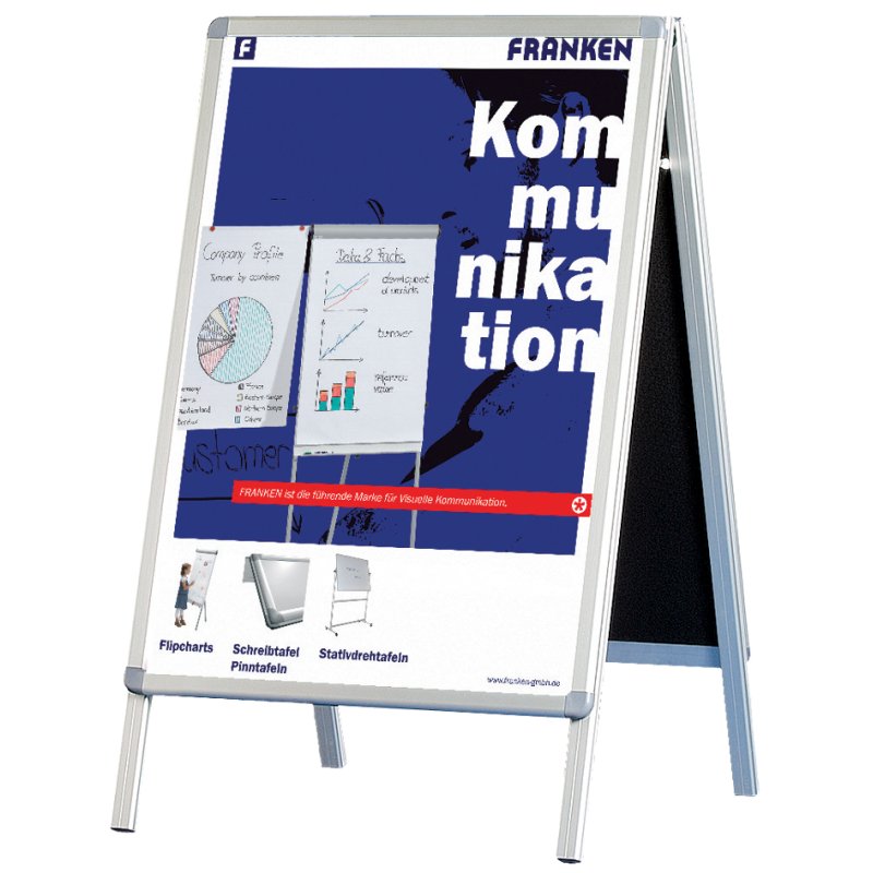 FRANKEN chevalet de présentation Standard A1, 594 × 841 mm, support 4-pieds