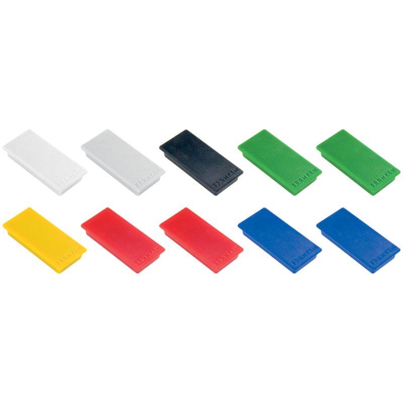 FRANKEN aimants adhésifs rectangulaires, 50×23 mm, colorés, 10 pièces