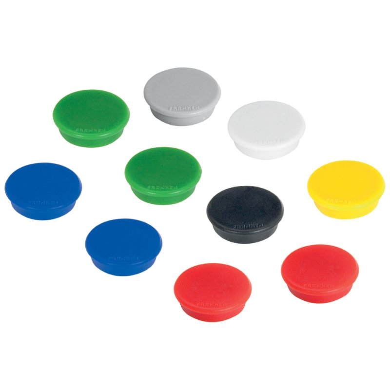 FRANKEN aimant adhésif rond, jaune, 38 mm, 10 pièces
