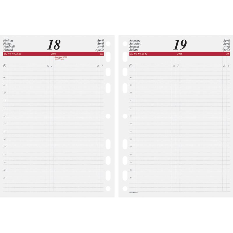 rido idé Terminplanner Timing 1, A5, noir, cuir synthétique
