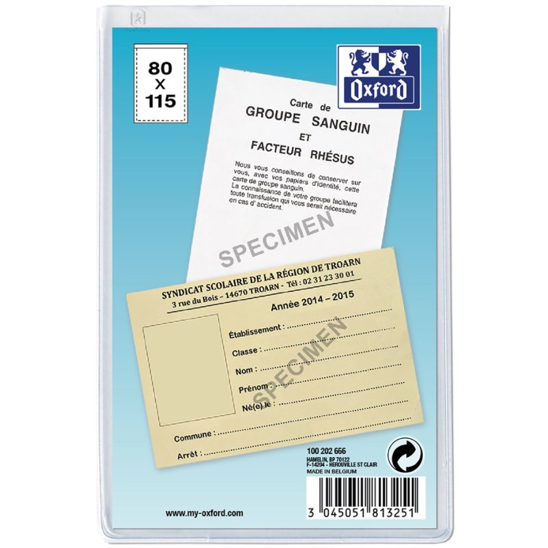 Oxford porte-cartes, 1 compartiment, PVC 0,15 mm, 80×130 mm