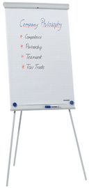 FRANKEN uitschuifbaar whiteboard standaard, hoogte verstelbaar, 680×1005 mm, grijs