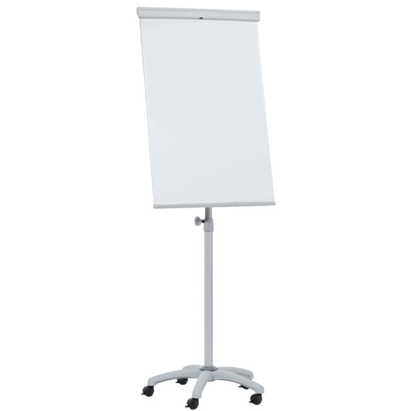 FRANKEN flipchart X-tra mobile, hauteur ajustable 2000 mm, gris, 680×1005 mm