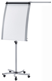 FRANKEN flipchart PRO Mobil Paper Roll, hoogteverstelling 1,63-1,95 m, zilver
