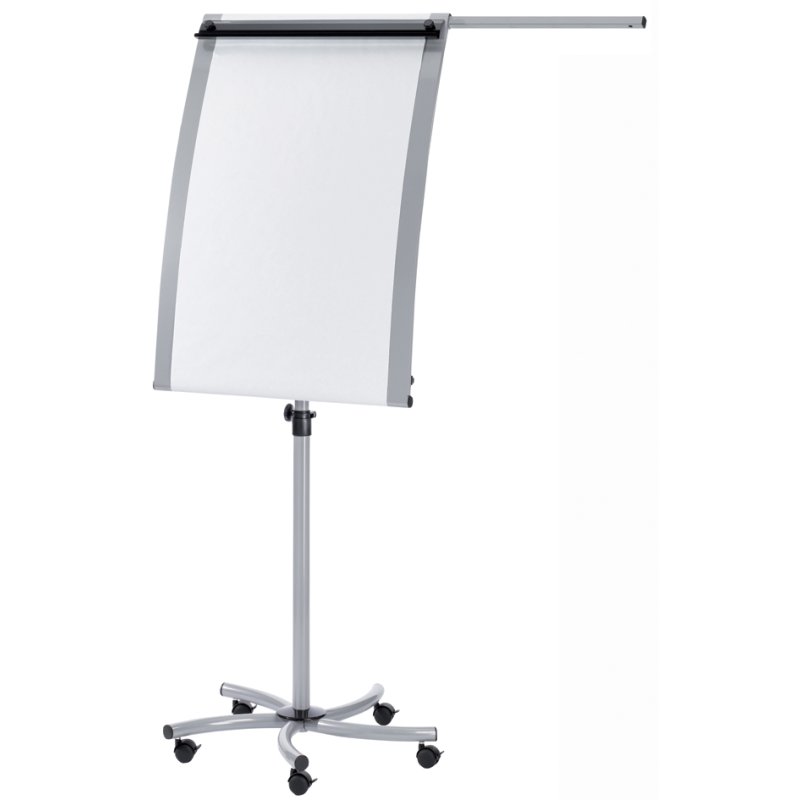 FRANKEN flipchart PRO Mobil Paper Roll, hoogteverstelling 1,63-1,95 m, zilver