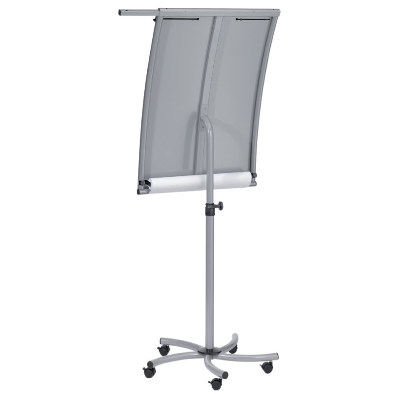 FRANKEN flipchart PRO Mobil Paper Roll, hoogteverstelling 1,63-1,95 m, zilver