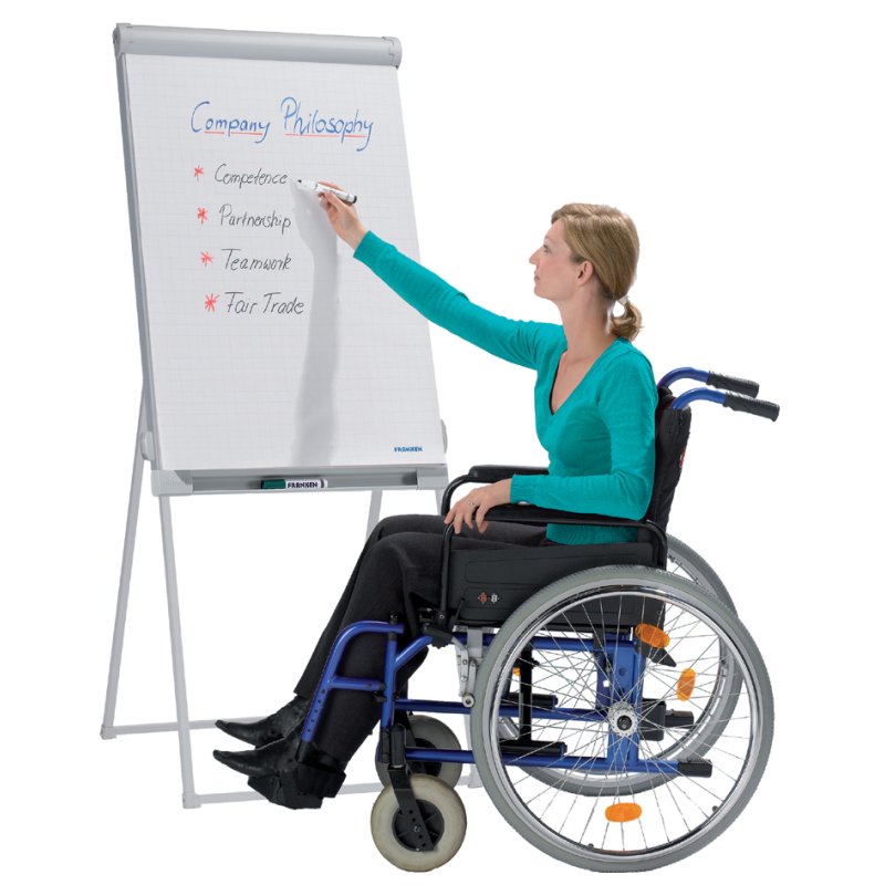 FRANKEN Deluxe standard flipchart, 670 × 950 mm, gris clair, tableau magnétique