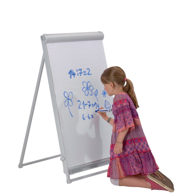 FRANKEN Deluxe standard flipchart, 670 × 950 mm, gris clair, tableau magnétique