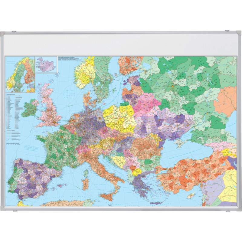 FRANKEN Europakaart, beschrijfbaar, aluminium frame