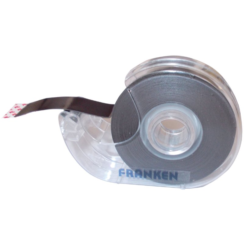FRANKEN ruban magnétique avec distributeur, noir, 19 mm × 8 m, auto-adhésif