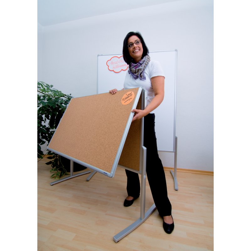 FRANKEN tableau de modération PRO120, pliable, surface liège, 2 tableaux 750×1200 mm