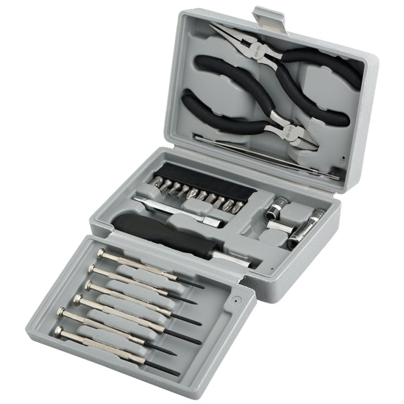 LogiLink Professional gereedschapsset, 24-delig, grijze kunststof box