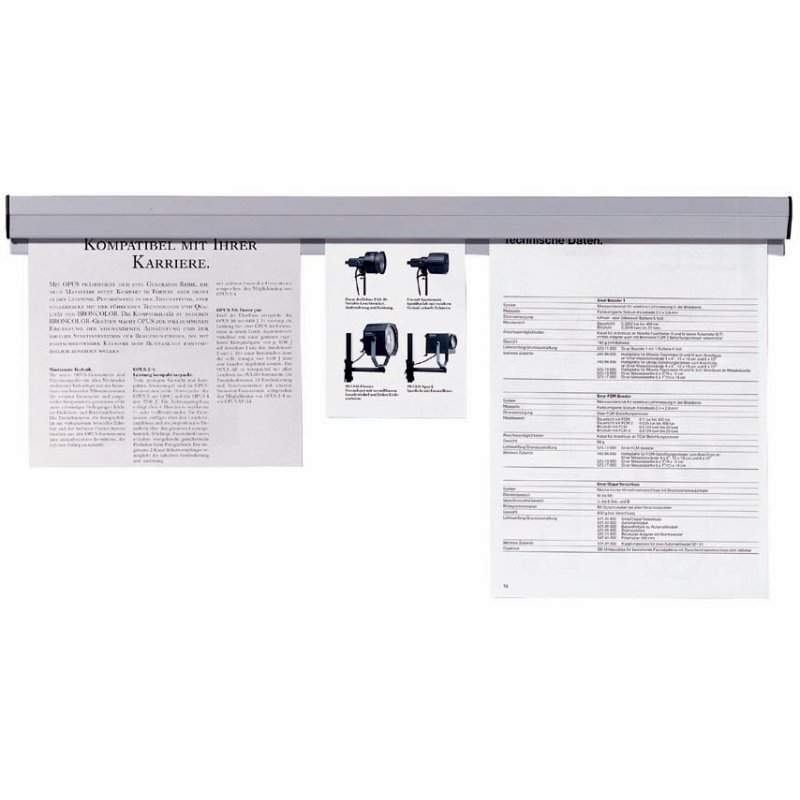 FRANKEN papier klemrail zelfklevend, 580 mm, grijs, kunststof