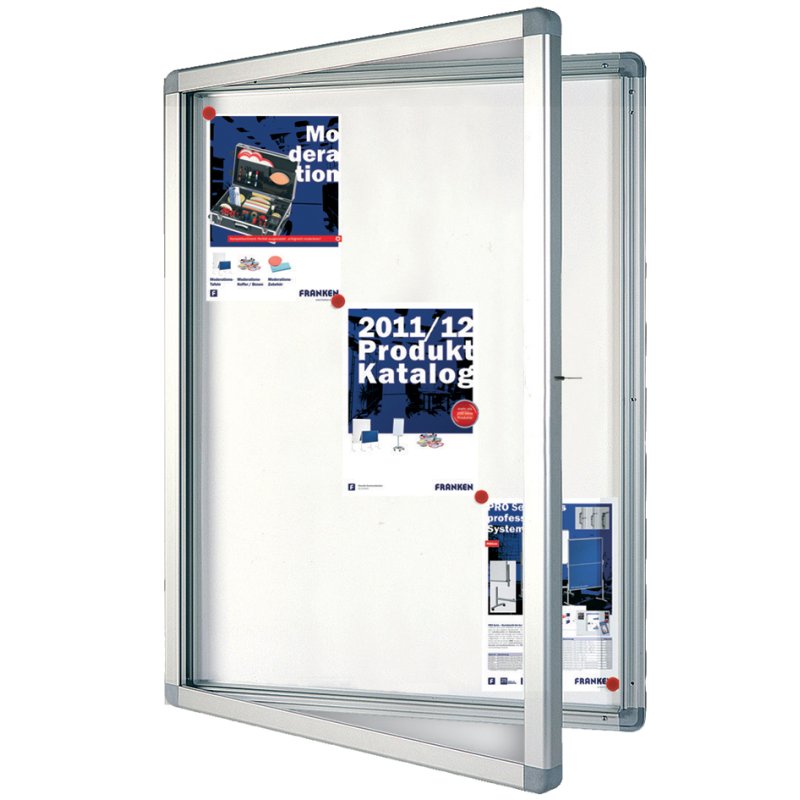 FRANKEN vitrinekast eco voor 4 A4-formaten, metalen afwerking, 530×704 mm