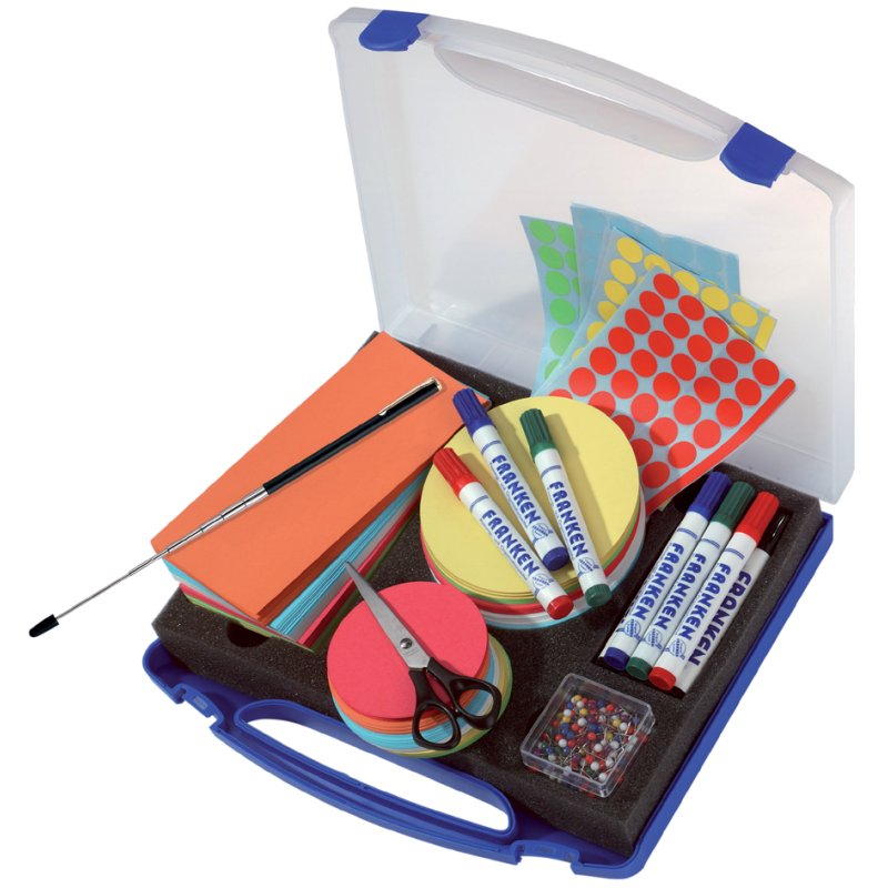 FRANKEN moderatiekoffer MINI, 1100 onderdelen, kunststof, blauw/transparant