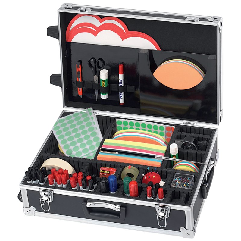 FRANKEN moderation case TRAINER, trolley with wheels, black