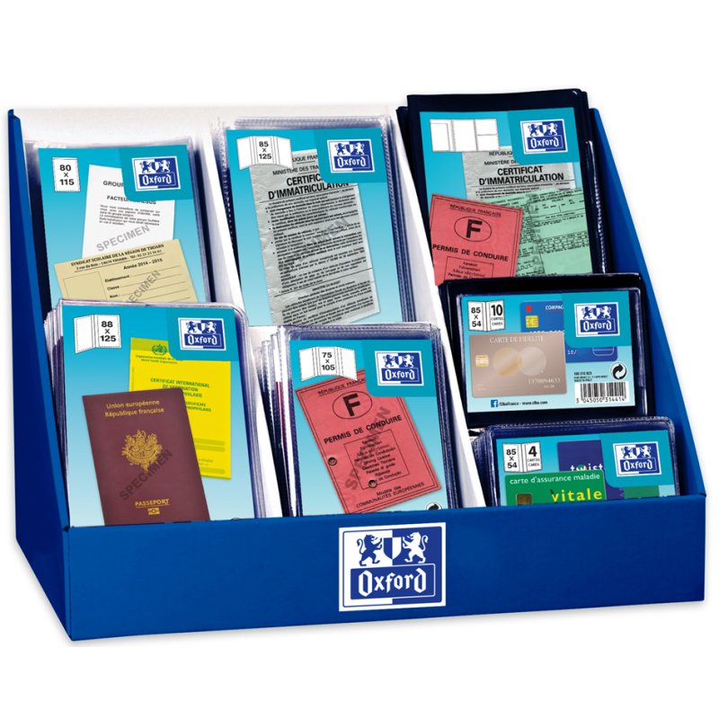 Oxford card holders PVC, transparent, various sizes, 93 pieces