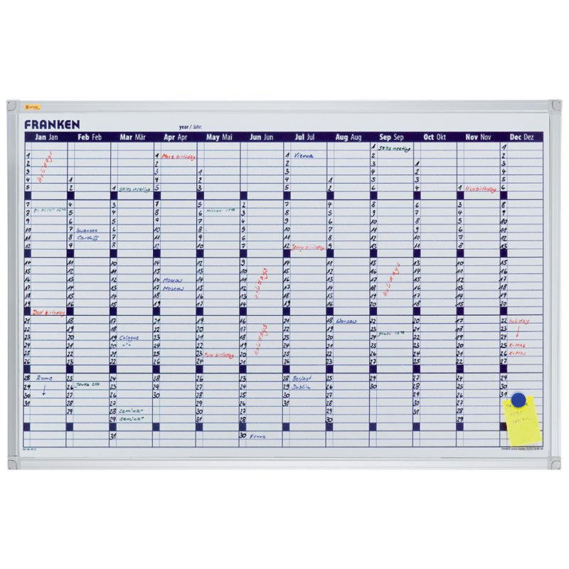 FRANKEN X-tra!Line plannificateur hebdomadaire whiteboard, magnétique effaçable, 900×600 mm