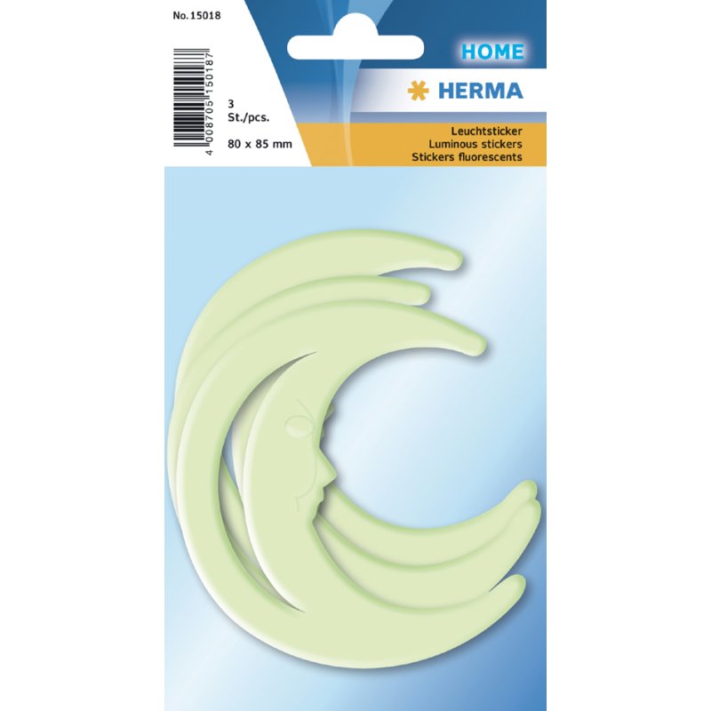 HERMA autocollants étoiles, phosphorescent, plastique, 12 pièces