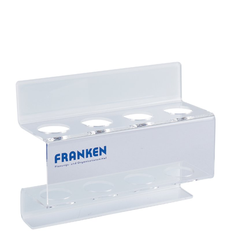 FRANKEN porte-marqueurs pour tableau blanc pour 4 marqueurs, magnétique, acrylique, transparent