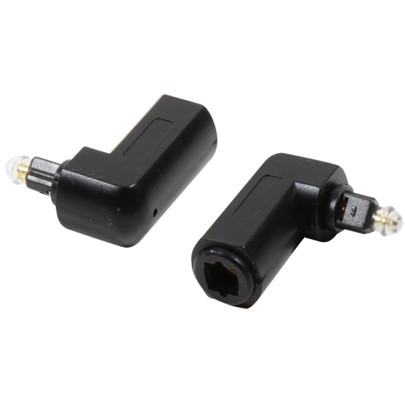 LogiLink Toslink audio adapter, 90-degree right angle, male to female, black