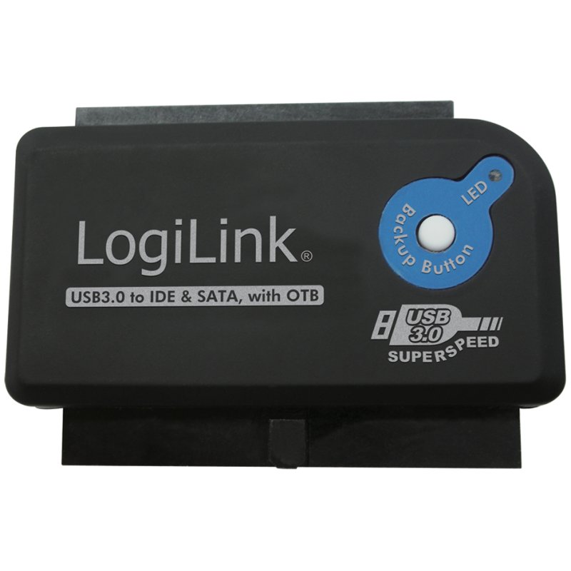 LogiLink USB 3.0 to IDE & SATA adapter, OTB function, black, 5 Gbit
