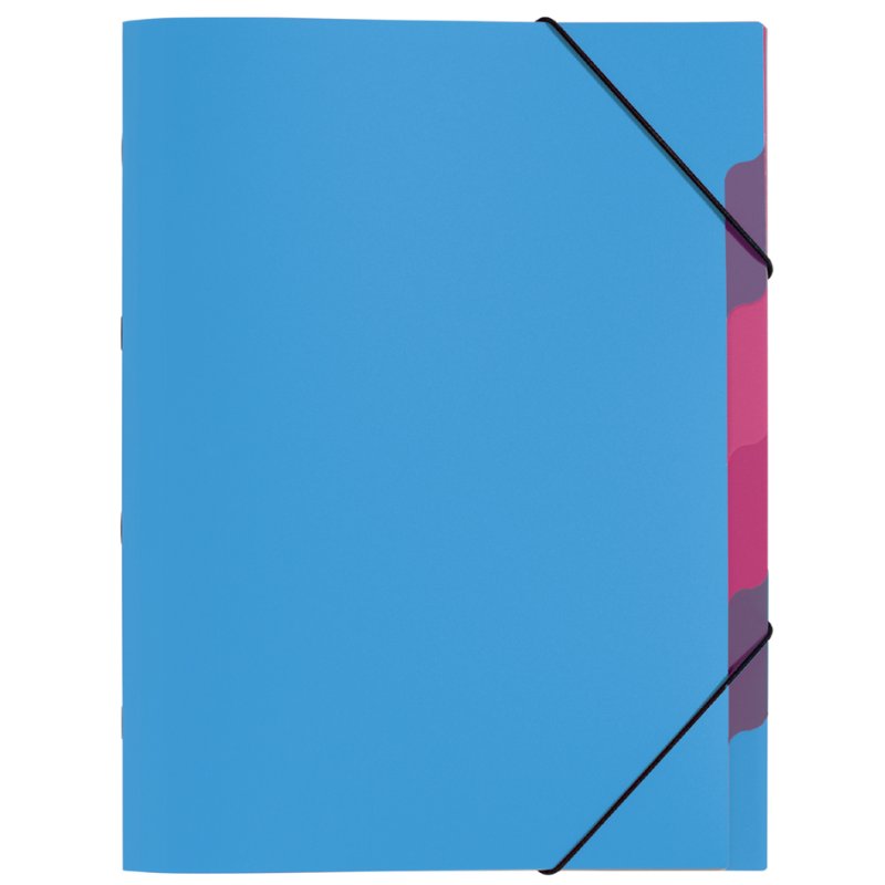 PAGNA chemise de classement Funky School A4, 5 compartiments, translucide bleu, PP