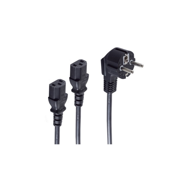 shiverpeaks Y-câble d'alimentation, noir, 1,8 m, 2 appareils
