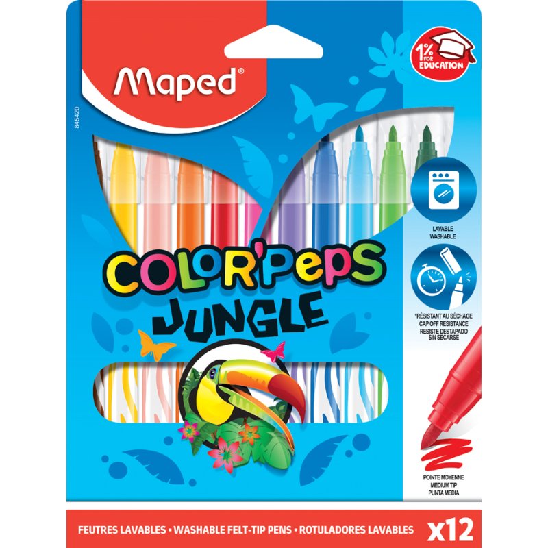 Maped Color'Peps Jungle colouring pencils, 12 pieces, washable