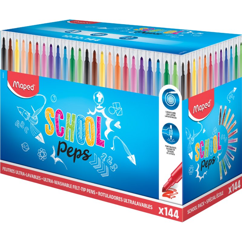 Maped COLOR'PEPS Long Life felt-tip pens, 72 pieces, display pack