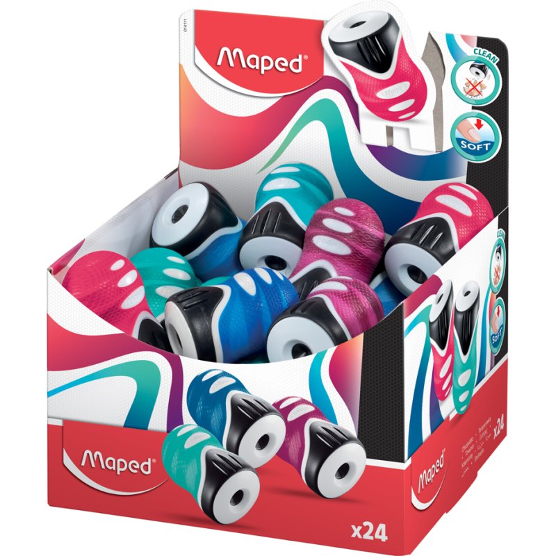 Maped pencil sharpener Clean Grip, plastic, assorted colours