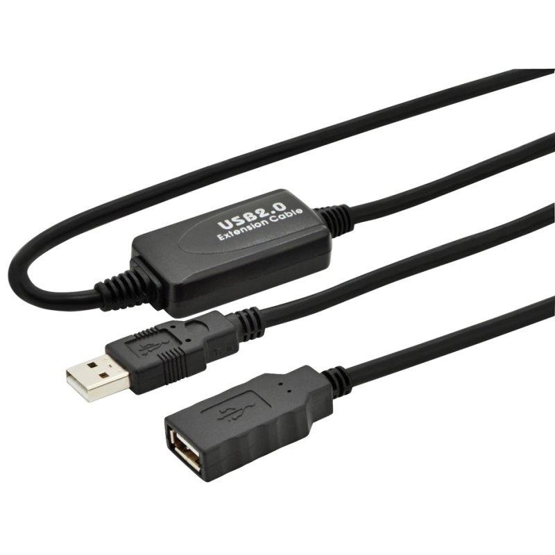 DIGITUS USB 2.0 actieve verlengkabel, mannelijk-vrouwelijk, 10 meter
