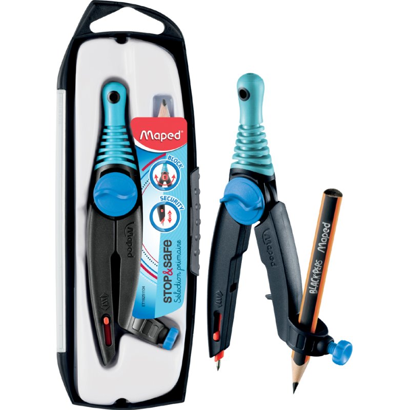 Maped ensemble passe-partout Stop & Safe, bleu, avec adaptateur