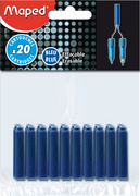 Maped inktpatronen, uitwisbaar, blauw, 20 stuks