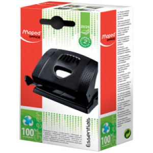 Maped perforator Essentials Green, zwart, 20-25 vel, 99% gerecycled kunststof