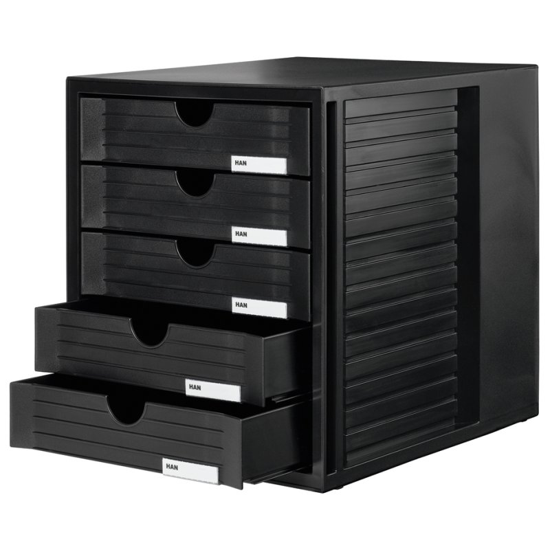 HAN ladebox SYSTEMBOX, 5 lades, zwart