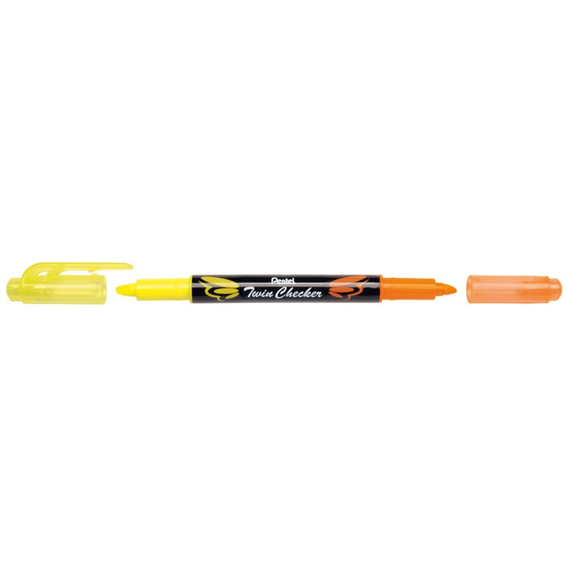 Pentel surligneur double pointe, jaune/vert, 1,0 mm et 3,5 mm