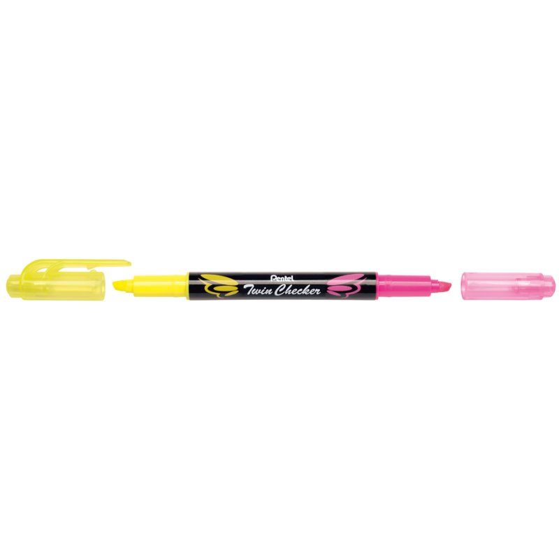 Pentel surligneur double pointe, jaune/vert, 1,0 mm et 3,5 mm