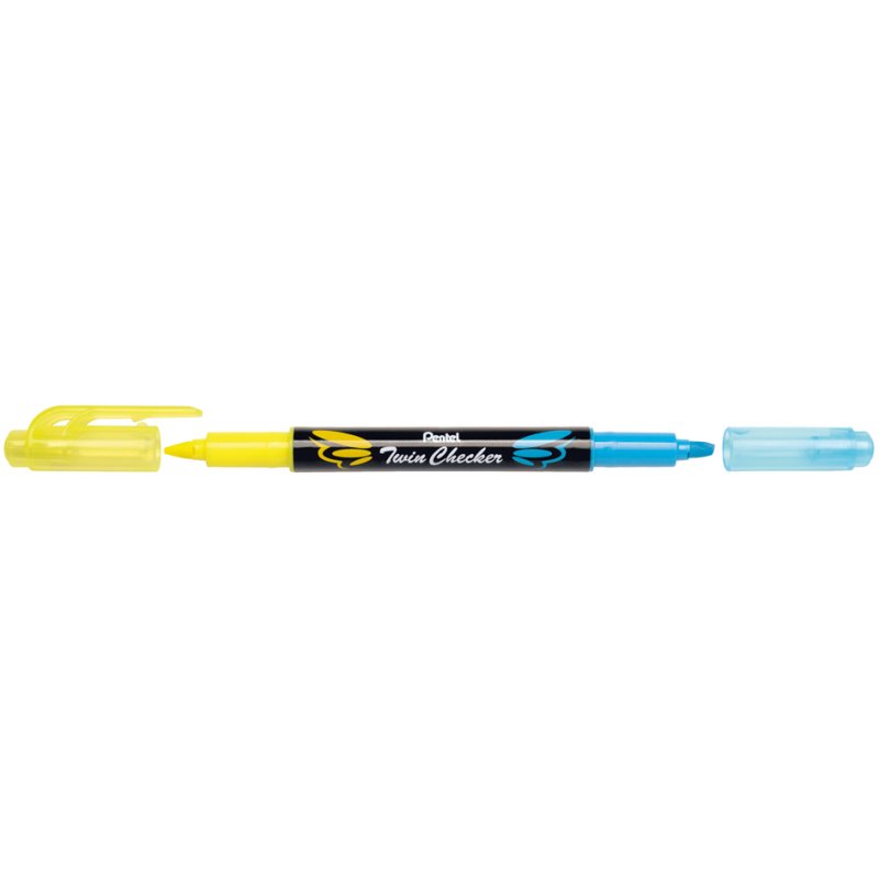 Pentel surligneur double pointe, jaune/vert, 1,0 mm et 3,5 mm