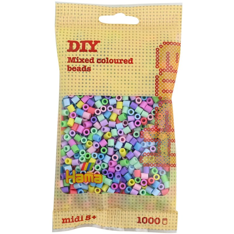 Hama perles à repasser midi pastel mix, 5,0 mm, 3000 pièces