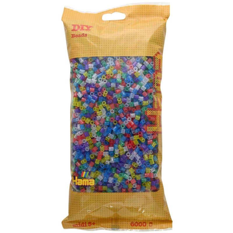 Hama perles midi paillettes, 5,0 mm, transparent, 6.000 pièces