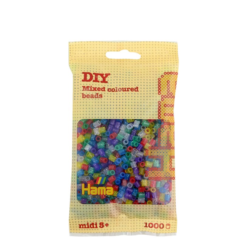 Hama perles midi paillettes, 5,0 mm, transparent, 6.000 pièces