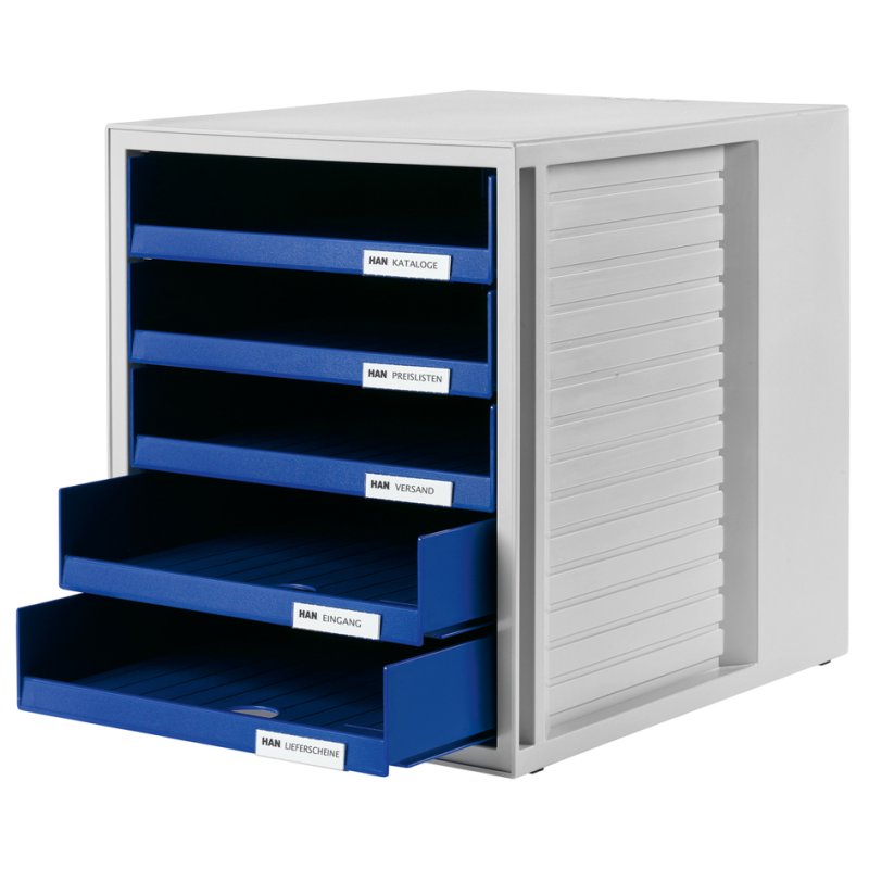 HAN armoire à tiroirs SCHRANK-SET, 5 tiroirs ouverts, gris clair, empilable