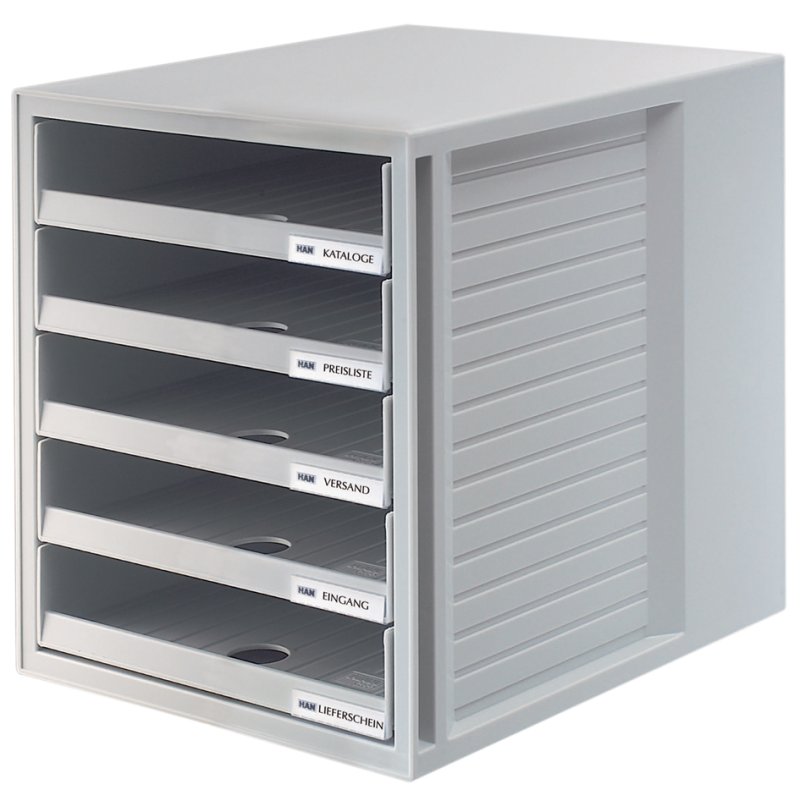 HAN armoire à tiroirs SCHRANK-SET, 5 tiroirs ouverts, gris clair, empilable