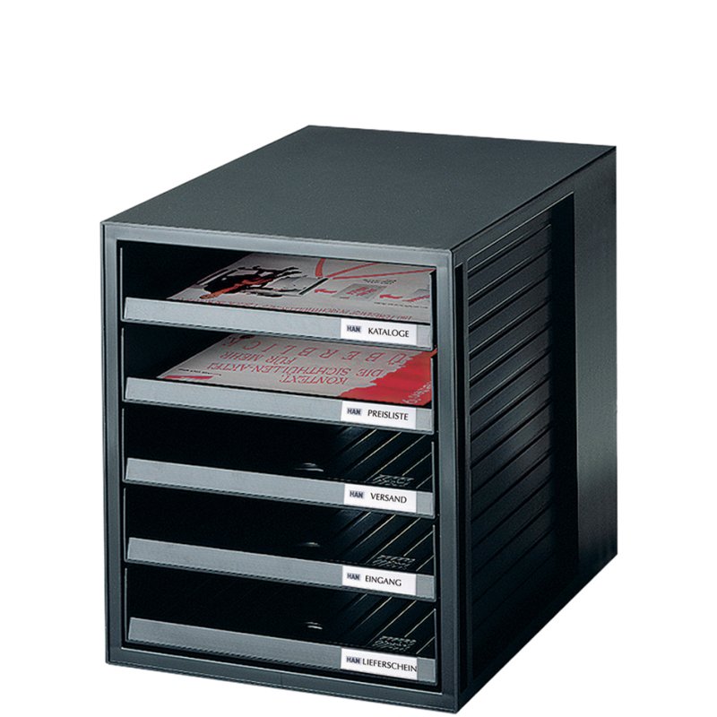 HAN armoire à tiroirs SCHRANK-SET, 5 tiroirs ouverts, gris clair, empilable